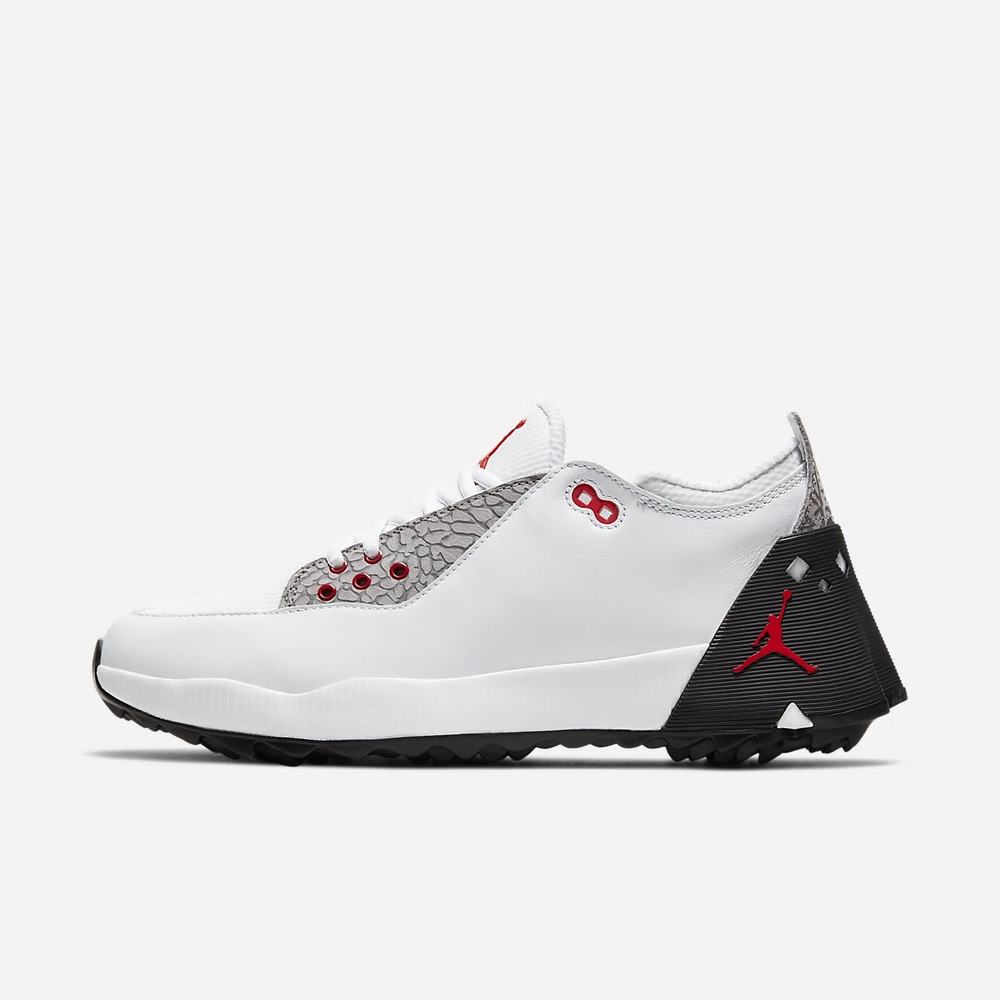 Chaussure De Golf Nike Jordan ADG 2 Blanche 9301-258 White/Black/Atmosphere Grey/University Red Homme | FTL-18440891